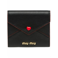 Miu Miu Carteira com aplicação de coração - Preto