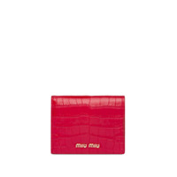 Miu Miu Carteira com logo e efeito pele de crocodilo - Vermelho