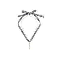 Miu Miu Colar com cristais Swarovski e logo - Metálico