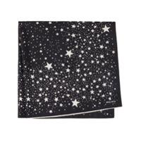 Miu Miu Echarpe de seda com estampa de estrelas - Preto