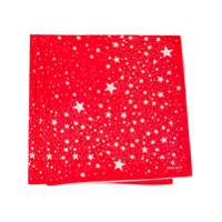 Miu Miu Echarpe de seda com estampa de estrelas - Vermelho