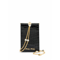 Miu Miu Etiqueta de bolsa com efeito croco - Preto