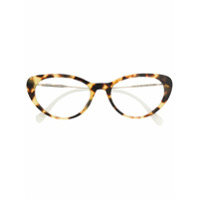 Miu Miu Eyewear Armação de óculos com efeito tartaruga - Branco