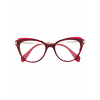 Miu Miu Eyewear Armação de óculos gatinho - Vermelho