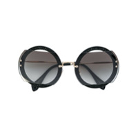 Miu Miu Eyewear Óculos de sol arredondado - Preto