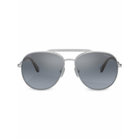 Miu Miu Eyewear Óculos de sol aviador com aplicação - Prateado