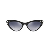 Miu Miu Eyewear Óculos de sol gatinho com aplicação de cristais - 1AB3A0 Black