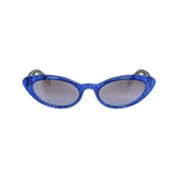 Miu Miu Eyewear Óculos de sol gatinho com gliter - Azul