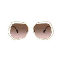 Miu Miu Eyewear Óculos de sol oversized La Mondaine - Dourado