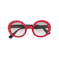 Miu Miu Eyewear Óculos de sol redondo com estampa de estrela - Vermelho
