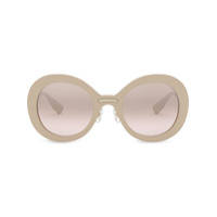 Miu Miu Eyewear Óculos de sol redondo com logo - Neutro