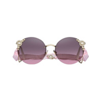 Miu Miu Eyewear Óculos de sol redondo 'Limited Edition' - Dourado
