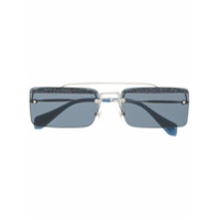 Miu Miu Eyewear square frame glitter sunglasses - Prateado