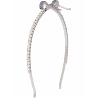 Miu Miu Headband com laço e aplicação de cristal - Prateado