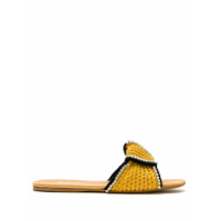 Miu Miu Sandália rasteira de tricô - Amarelo