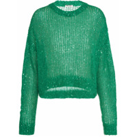 Miu Miu Suéter com aplicação de paetês - Verde