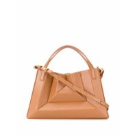 Mlouye geometric leather shoulder bag - Marrom