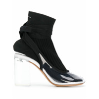 MM6 Maison Margiela Ankle boot com acabamento contrastante - Branco