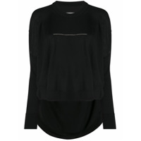 MM6 Maison Margiela Blusa de tricô com detalhe de bordado - Preto