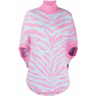 MM6 Maison Margiela Blusa de tricô com padronagem animal - Rosa