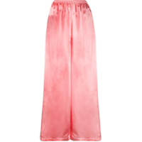 MM6 Maison Margiela Calça flare com cós elástico - Rosa