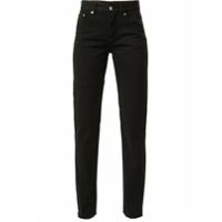 MM6 Maison Margiela Calça jeans cenoura com barra desfiada - Preto