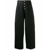 MM6 Maison Margiela Calça jeans cropped cintura alta - Preto