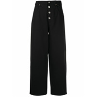 MM6 Maison Margiela Calça jeans cropped com cintura alta - Preto