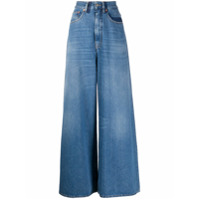 MM6 Maison Margiela Calça jeans pantalona com lavagem estonada - Azul