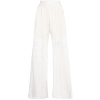 MM6 Maison Margiela Calça pantalona com renda floral - Branco