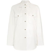 MM6 Maison Margiela Camisa com recorte contrastante - Branco