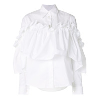 MM6 Maison Margiela Camisa de algodão com babados - Branco