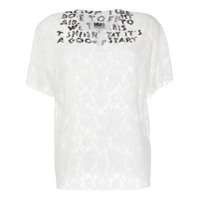 MM6 Maison Margiela Camiseta AIDS gola V com renda - Branco