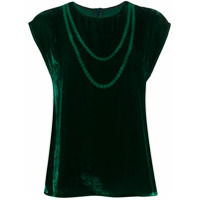 MM6 Maison Margiela Camiseta com estampa de corrente - Verde