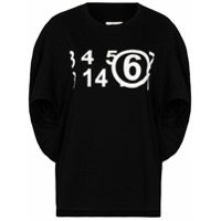 MM6 Maison Margiela Camiseta com estampa de logo - Preto