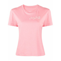 MM6 Maison Margiela Camiseta com logo bordado - Rosa