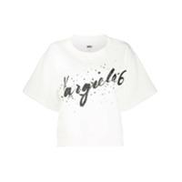 MM6 Maison Margiela Camiseta com logo e brilho - Branco