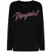 MM6 Maison Margiela Camiseta com logo neon - Preto