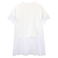 MM6 Maison Margiela Camiseta com recorte de tule - Branco