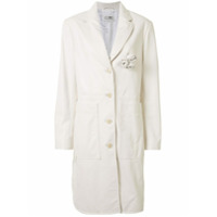 MM6 Maison Margiela Casaco com abotoamento simples e aplicação de rosas - Branco