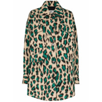 MM6 Maison Margiela Casaco com abotoamento simples e estampa de leopardo - Verde