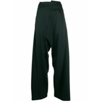 MM6 Maison Margiela drop crotch trousers - Verde