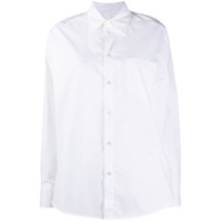 MM6 Maison Margiela logo-embroidered cotton shirt - Branco