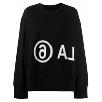 MM6 Maison Margiela Moletom com estampa de logo - Preto