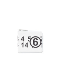 MM6 Maison Margiela Porta-moedas com zíper e estampa de números - Branco