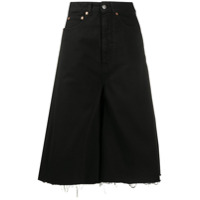 MM6 Maison Margiela Saia jeans com barra desfiada - Preto