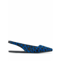 MM6 Maison Margiela Sapatilha com fechamento no tornozelo e estampa de leopardo - Azul