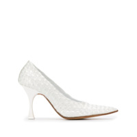 MM6 Maison Margiela Sapato bico fino com detalhe de aplicação - Branco