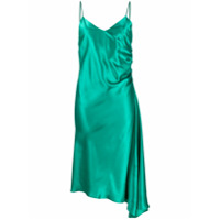 MM6 Maison Margiela Slip dress de cetim com franzido - Verde