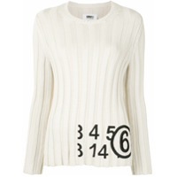 MM6 Maison Margiela Suéter de tricô canelado - Branco